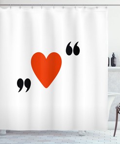 Love Shower Curtain Quote Affection Romance Print for Bathroom, Fabric Durable and Water Resistant Design 