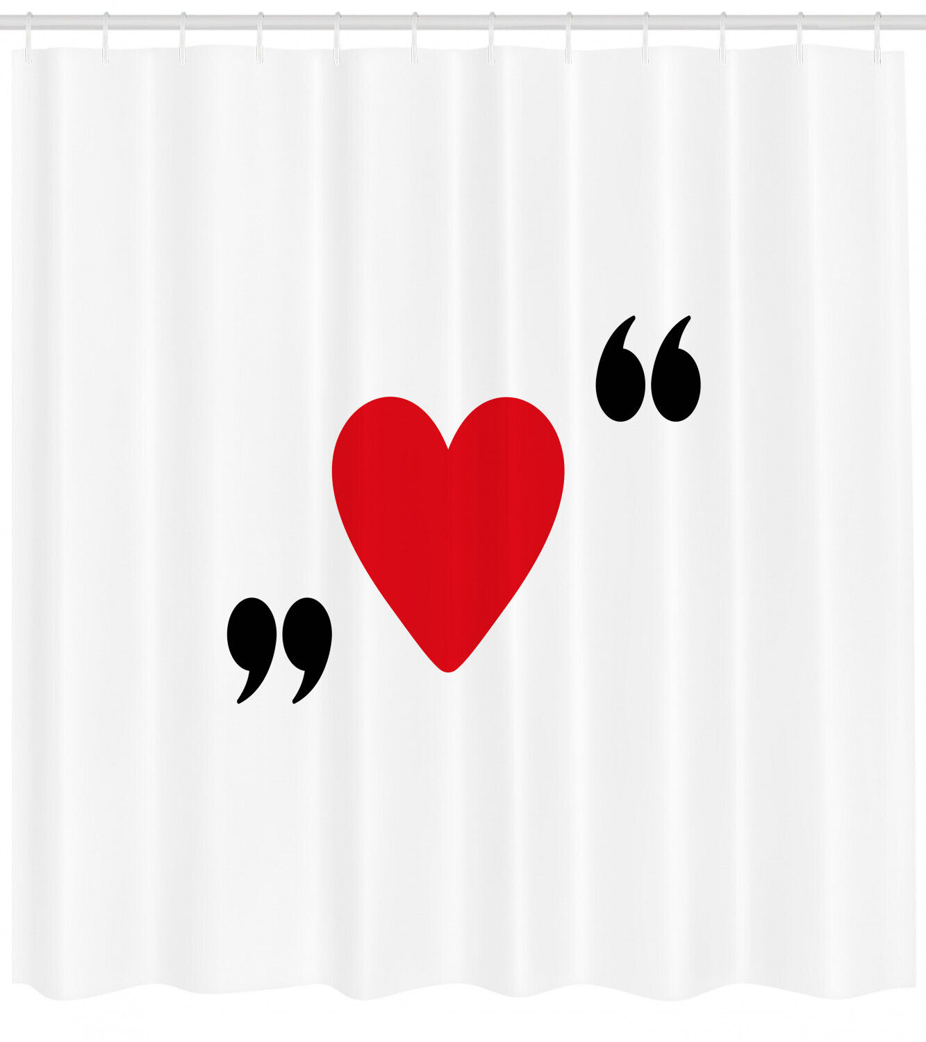 Love Shower Curtain Quote Affection Romance Print for Bathroom, Fabric Durable and Water Resistant Design