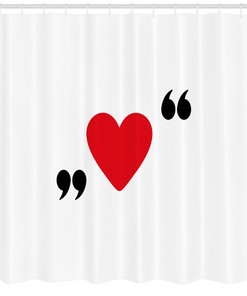 Love Shower Curtain Quote Affection Romance Print for Bathroom, Fabric Durable and Water Resistant Design