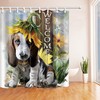 Love Your Pets With This Floral Pet Dog Sunflower Fabric Shower Curtain For A Whimsical Bathroom 