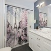 Love in Paris Eiffel Tower Shower Curtain for Fashionable Bathroom Decor