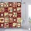 Love-Themed Valentine'S Day Shower Curtain With Checkered Plaid And Gnomes