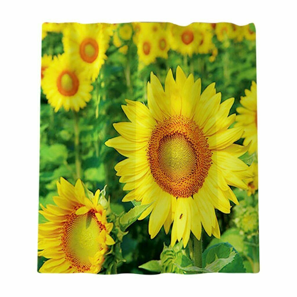 Lovely 3D Sunflower Shower Curtain For Your Bathroom - Image 2