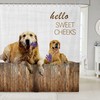 Lovely Animal Theme Cute Dogs Shower Curtain for Attractive Bathroom Decor