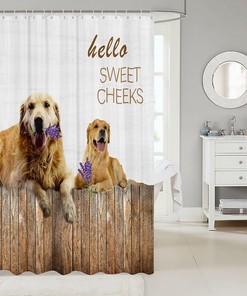 Lovely Animal Theme Cute Dogs Shower Curtain for Attractive Bathroom Decor