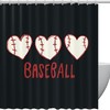 Lovely Baseball Love Shower Curtain In Black, A Perfect Gift For The Baseball Enthusiast In Your Life
