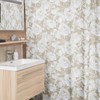 Lovely Bathroom Shower Curtain with White Roses Design, Simple and Elegant