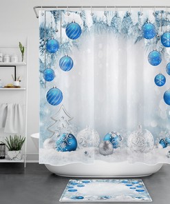 Lovely Bathroom Snow Globe Shower Accessories Set in Blue