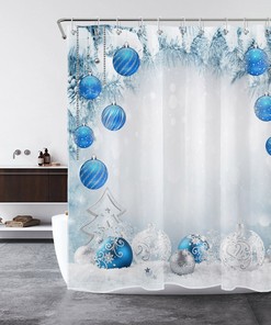 Lovely Bathroom Snow Globe Shower Accessories Set in Blue