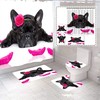 Lovely Black Bulldog Bathroom Shower Curtain With Cute Accessories For Home & Bathroom