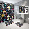 Lovely Cartoon Lavender Grass Flowers Print Bathroom Shower Curtain