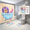 Lovely Cartoon Mermaid Waterproof Shower Curtain Fabric Bathroom Decor Curtian