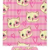 Lovely Cat Pattern with Pink Hearts and Stripes Shower Curtain - Unique Shower Curtains
