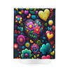 Lovely Coquette Hearts Floral Shower Curtain With Boho Fabric Design