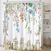 Lovely Easter Bunny Hangs Upside Down on Shower Curtain for Bathroom
