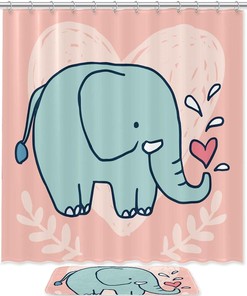 Lovely Elephant in your Bathroom - Shower Curtains Decorative