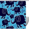 Lovely Elephants And Hearts Shower Curtain, Waterproof Bathroom Decor 