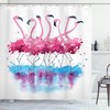 Lovely Flamingo And Bird Print Animal Shower Curtain For Bathroom