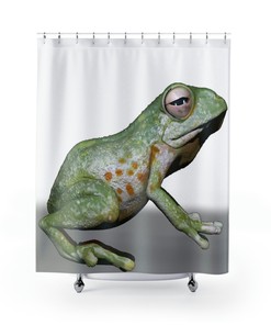 Lovely Frog Print Shower Curtain for Your Bathroom