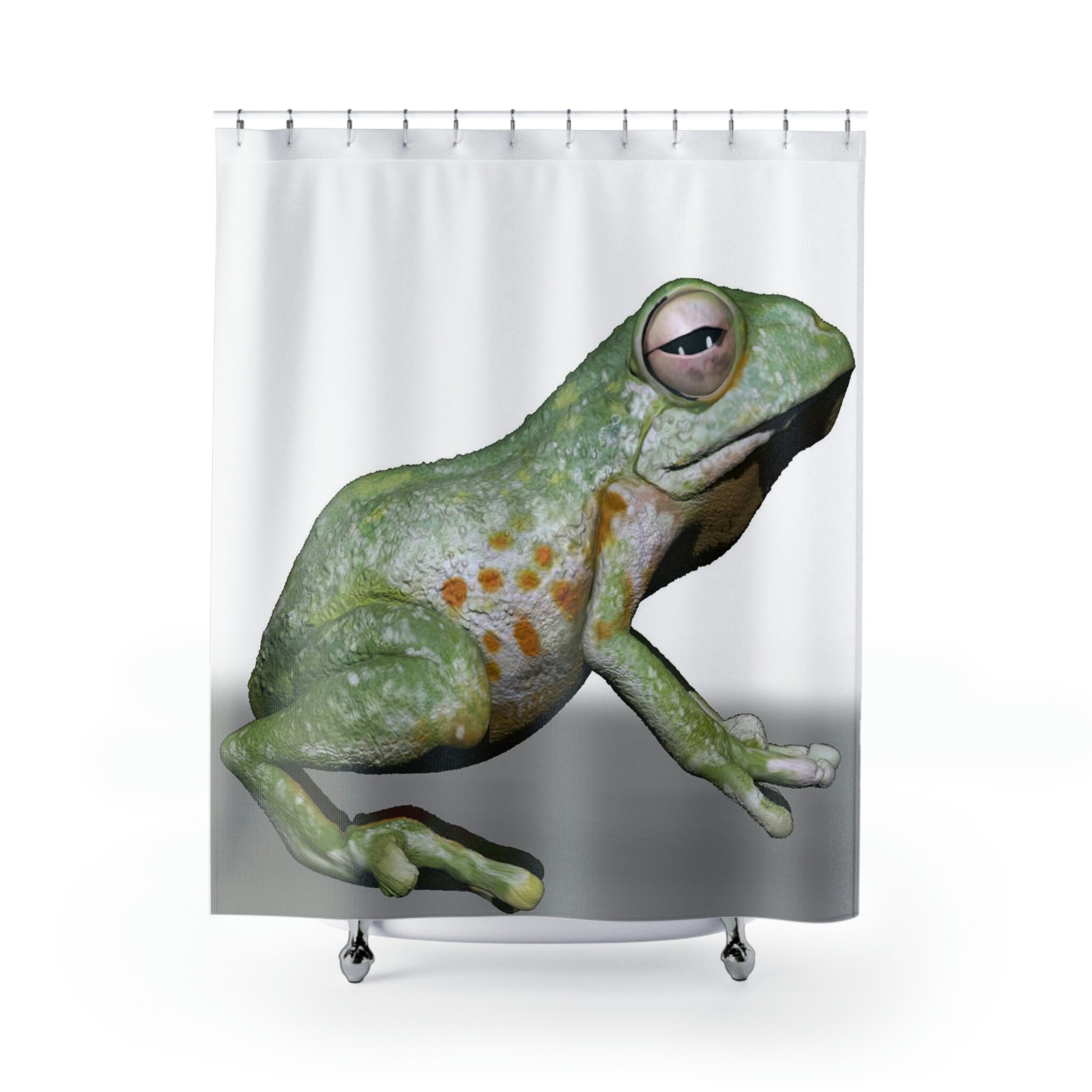 Lovely Frog Print Shower Curtain for Your Bathroom