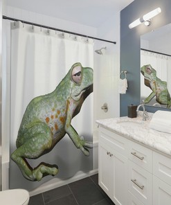 Lovely Frog Print Shower Curtain for Your Bathroom