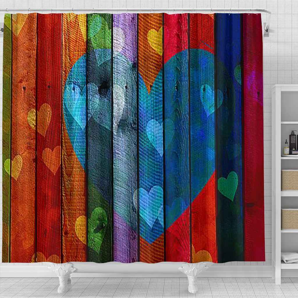 Lovely Heart Shower Curtain - Image 2