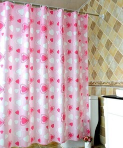 Lovely Heart-Shaped Shower Curtain For Your Bathroom