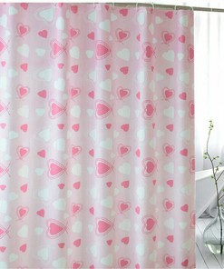 Lovely Heart-Shaped Shower Curtain For Your Bathroom