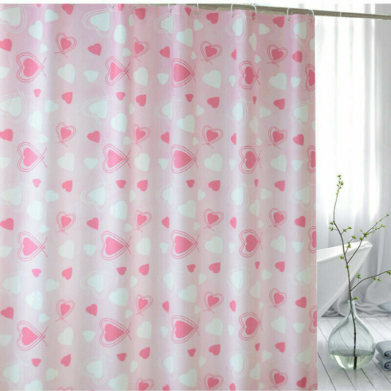 Lovely Heart-Shaped Shower Curtain For Your Bathroom