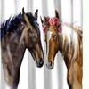 Lovely Horse Shower And Bath Curtain Set - Invigorating Bathroom Decoration 