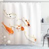Lovely Koi Carps Shower Curtain, Traditional Spots Oriental Items Representing Love Nautical Theme