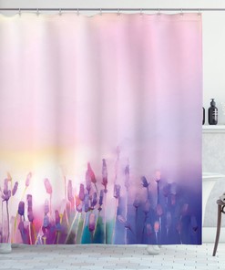 Lovely Lavender Flowers Print Shower Curtain for a Relaxing and Calming Bathroom