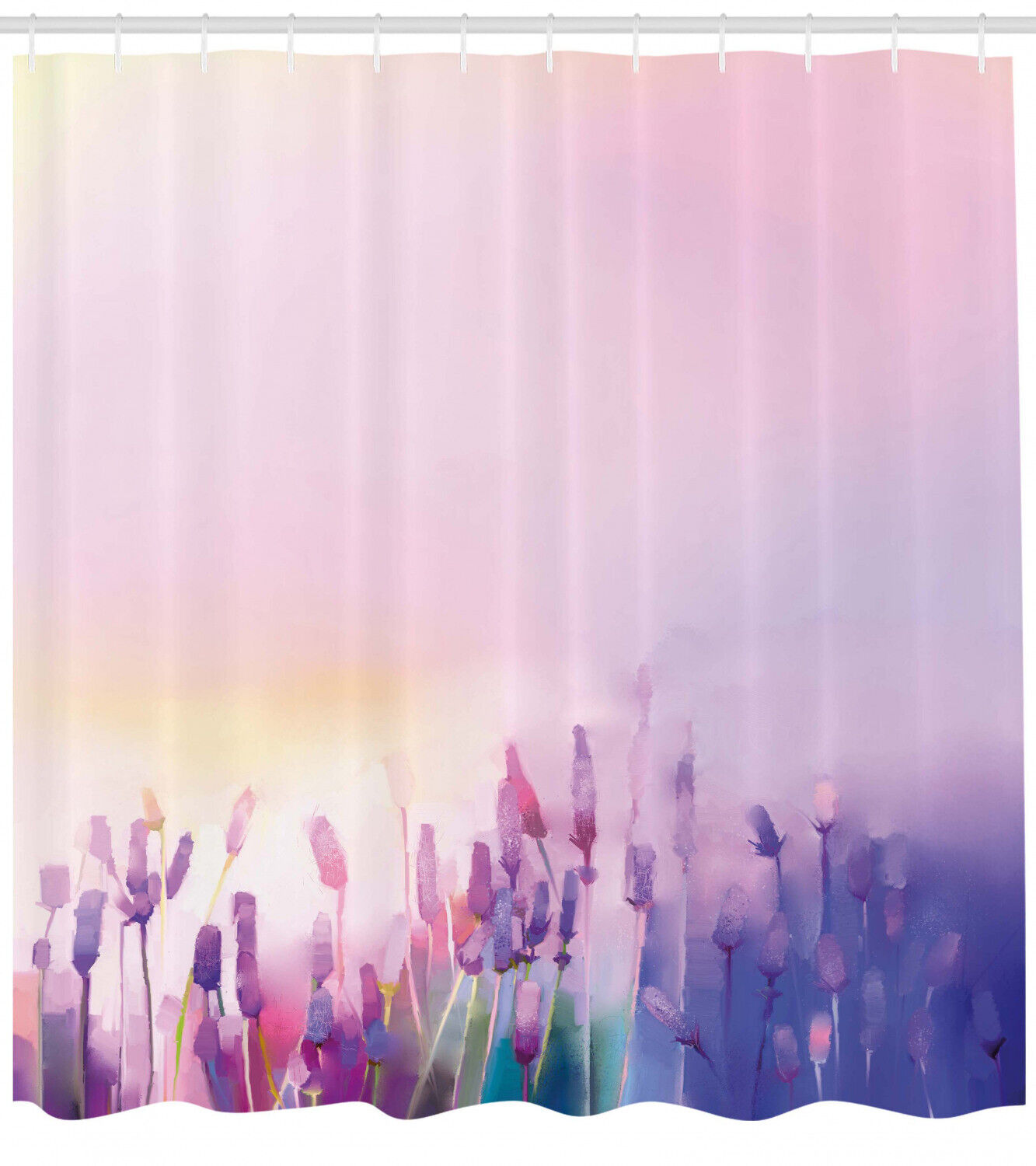 Lovely Lavender Flowers Print Shower Curtain for a Relaxing and Calming Bathroom