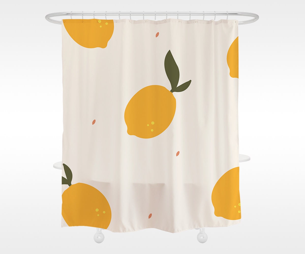 Lovely Lemon Shower Curtain for Funny Fruit Bathroom Decor - Shower Curtain Ideas
