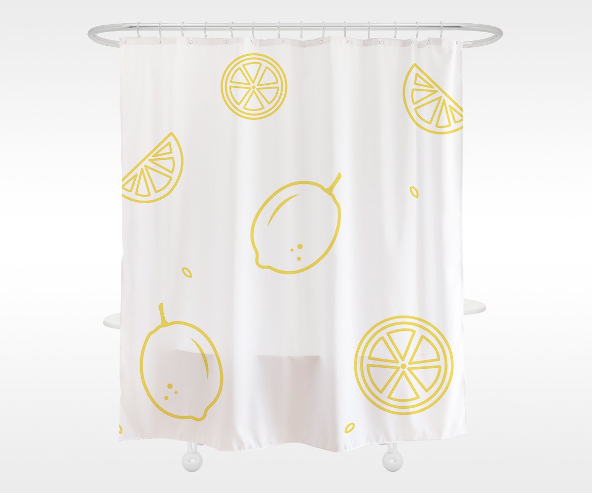 Lovely Lemon Shower Curtain for Funny Fruit Bathroom Decor - Shower Curtain Ideas