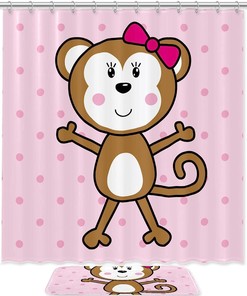 Lovely Monkey in your Bathroom - Shower Curtain Designs