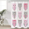 Lovely Owl Cute Cartoon Print Shower Curtain, Waterproof Bathroom Liner 