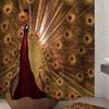 Lovely Peacock and Flowers Shower Curtain for Invigorating Bathroom