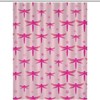 Lovely Pink Dragonflies Printed Shower Curtain for Colorful Bathroom Decor