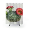 Lovely Pink Flower Cactus Plant Green Natural Bathroom Vintage Art Shower Curtain