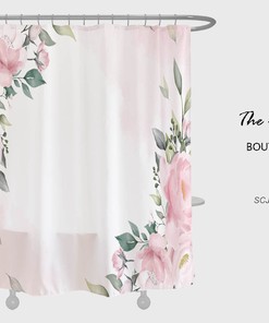 Lovely Pink Flowers Shower Curtain with Customizable Options for Your Bathroom