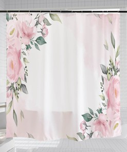Lovely Pink Flowers Shower Curtain with Customizable Options for Your Bathroom