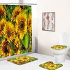 Lovely Sunflower Flowers Leaves Plants Shower Curtain to Create A Calming Atmosphere in Your Bathroom