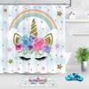Lovely Watercolor Cute Unicorn Shower Curtain Perfect for Your Sweet Bathroom