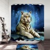 Lovely White Tiger Art Shower Curtain - Vintage Shower Curtains