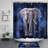 Lovely Wild Animals Elephant Blue Starry Sky Shower Curtain, Perfect for Nature Lovers Bathroom Decor