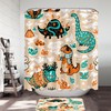 Lovely Wintry Dinosaurs Shower Curtain - Fun Bathroom Decoration