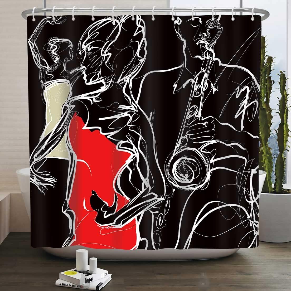 Lovers Couple Theme Shower Curtain - African American Bathroom Decor