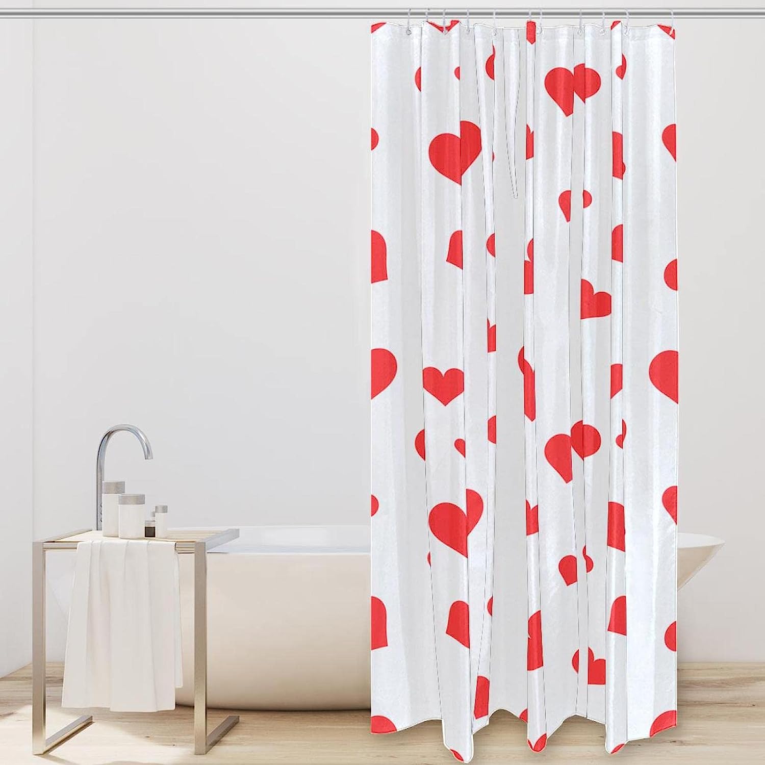 Loving Heart Pattern (2) Shower Curtain for Your Bathroom - Shower Curtains Colorful