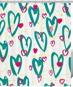 Loving Heart Pattern Shower Curtain for Your Bathroom - Best Shower Curtains